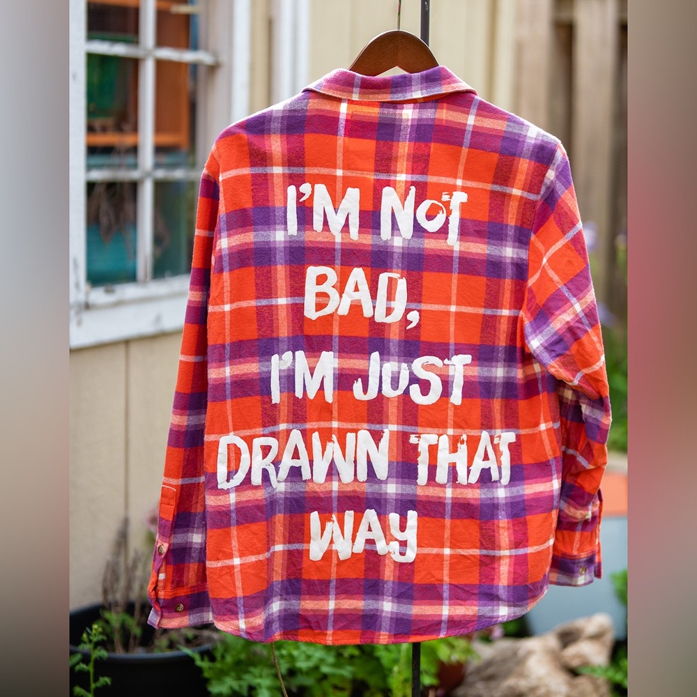 Unisex red flannel Jessica Rabbit embroidery